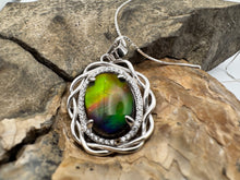 Load image into Gallery viewer, ammolite silver pendant