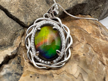 Load image into Gallery viewer, ammolite silver pendant