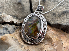 Load image into Gallery viewer, silver ammolite pendant