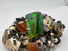 Load image into Gallery viewer, silver ammolite freeform pendant