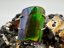 Load image into Gallery viewer, silver ammolite freeform pendant