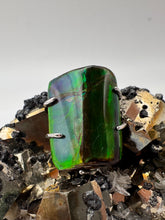 Load image into Gallery viewer, silver ammolite freeform pendant