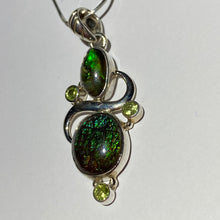 Load image into Gallery viewer, Ammolite pendant Sterling Silver with citrine