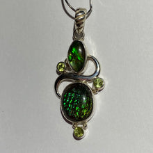 Load image into Gallery viewer, Ammolite pendant Sterling Silver with citrine