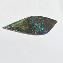 Load image into Gallery viewer, Beautiful purple/green/blue dragon skin ammolite 86x30 mm