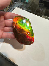 Load image into Gallery viewer, Beautiful Red and Green Two Sided Hand Polished Ammolite
