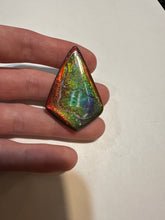 Load image into Gallery viewer, Beautiful hand-polished two sided Ammolite with a unique and vibrant appearance