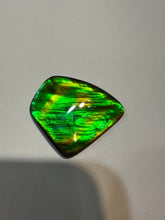 Load image into Gallery viewer, Beautiful hand-polished Ammolite with vibrant greens and yellows