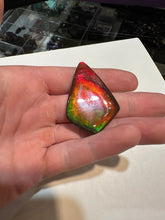 Load image into Gallery viewer, Beautiful hand-polished two sided Ammolite with a unique and vibrant appearance