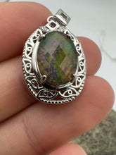 Load and play video in Gallery viewer, silver ammolite pendant