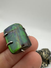 Load and play video in Gallery viewer, silver ammolite freeform pendant