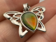 Load and play video in Gallery viewer, silver butterfly ammolite pendant