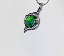 Load image into Gallery viewer, Ammolite pendant sterling silver setting