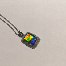 Load image into Gallery viewer, Ammolite pendant Sterling Silver Cubic Zirconia o27 facetted