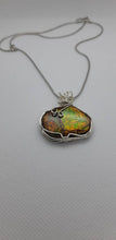 Load image into Gallery viewer, Ammolite pendant Sterling Silver wire wrap 095