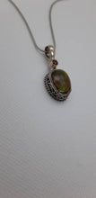 Load image into Gallery viewer, Ammolite pendant Sterling Silver with garnet