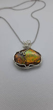 Load image into Gallery viewer, Ammolite pendant Sterling Silver wire wrap 095