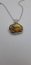 Load image into Gallery viewer, Ammolite pendant Sterling Silver wire wrap 095