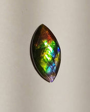 Load image into Gallery viewer, Multi-Colour Faceted Ammolite stone rainbow calibrated 20x10mm perfect for a ring or pendant
