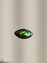 Load image into Gallery viewer, Multi-Colour Faceted Ammolite stone rainbow calibrated 20x10mm perfect for a ring or pendant