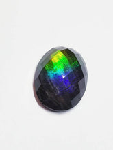 Load image into Gallery viewer, Ammolite faceted 21x15mm calibrated triplet cabochon will make a great ring or pendant