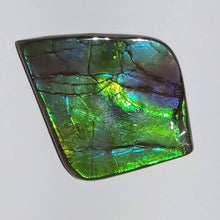 Load image into Gallery viewer, Purple/green/blue very beautiful AAA ammolite cabochon gemstone 50x38mm collector grade