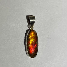 Load image into Gallery viewer, Ammolite pendant bright red gemstone Sterling Silver no chain AA