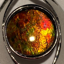 Load image into Gallery viewer, Ammolite pendant Sterling Silver Dragons eye setting