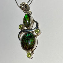 Load image into Gallery viewer, Ammolite pendant Sterling Silver with citrine (chain not included)