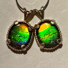 Load image into Gallery viewer, Ammolite pendant set in Sterling Silver with Beautiful rainbow colours