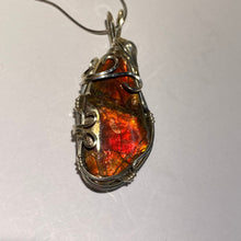 Load image into Gallery viewer, Ammolite pendant Sterling Silver Wire Wrap