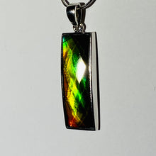 Load image into Gallery viewer, Ammolite pendant in Sterling Silver with very bright rainbow colours