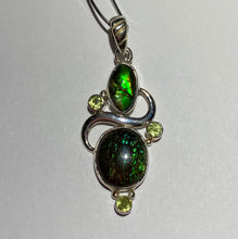 Load image into Gallery viewer, Ammolite pendant Sterling Silver with citrine (chain not included)