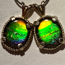 Load image into Gallery viewer, Ammolite pendant set in Sterling Silver with Beautiful rainbow colours