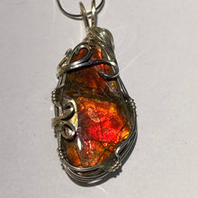 Load image into Gallery viewer, Ammolite pendant Sterling Silver Wire Wrap