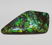 Load image into Gallery viewer, hand polished no resin Incredible green ammolite gemstone with interesting patterns 58x30mm collectors