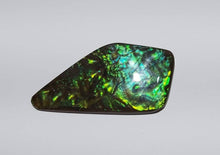 Load image into Gallery viewer, hand polished no resin Incredible green ammolite gemstone with interesting patterns 58x30mm collectors