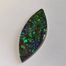 Load image into Gallery viewer, Beautiful green blue sparkling dragon skin free form ammolite gemstone 58x25mm