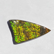 Load image into Gallery viewer, Beautiful golden/green/orange dragon skin ammolite 45x25 mm