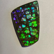 Load image into Gallery viewer, Rare pink/purple/green with spots of ember orange and red dragon skin ammolite