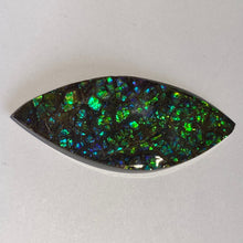 Load image into Gallery viewer, Beautiful green blue sparkling dragon skin free form ammolite gemstone 58x25mm