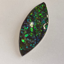 Load image into Gallery viewer, Beautiful green blue sparkling dragon skin free form ammolite gemstone 58x25mm