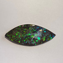 Load image into Gallery viewer, Beautiful green blue sparkling dragon skin free form ammolite gemstone 58x25mm