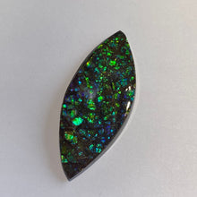 Load image into Gallery viewer, Beautiful green blue sparkling dragon skin free form ammolite gemstone 58x25mm