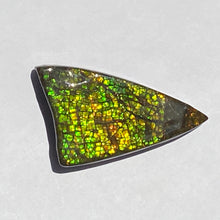 Load image into Gallery viewer, Beautiful golden/green/orange dragon skin ammolite 45x25 mm
