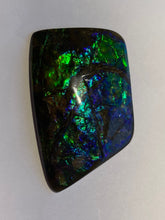 Load image into Gallery viewer, Beautiful flowing green/blue/aqua with splashes of purple and gold free form ammolite mm