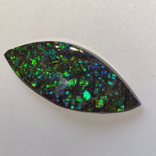 Load image into Gallery viewer, Beautiful green blue sparkling dragon skin free form ammolite gemstone 58x25mm