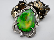 Load image into Gallery viewer, unique silver ammolite pendant
