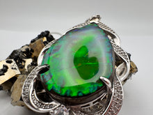 Load image into Gallery viewer, unique silver ammolite pendant
