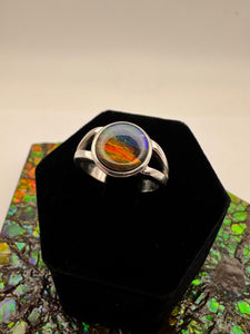 ammolite silver ring